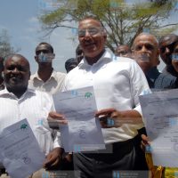 Mombasa Representatives display their nomination certificates after being cleared by the IEBC