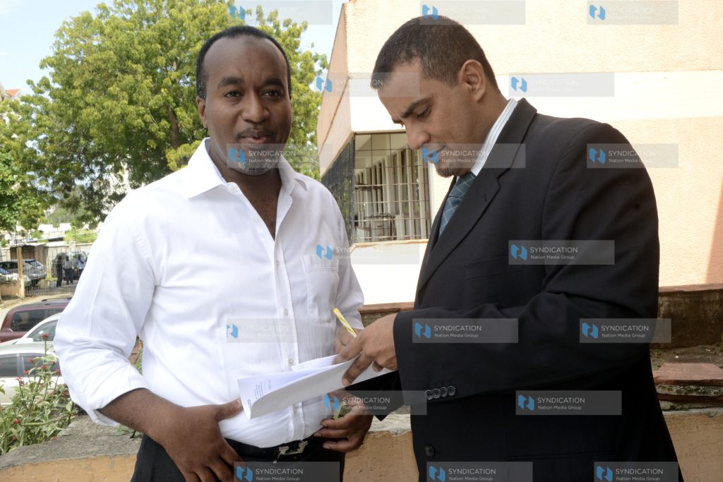 Mombasa Governor Hassan Joho and his lawyer Mohammed Balala