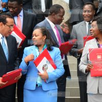 Cabinet secretaries after signing their performance contracts