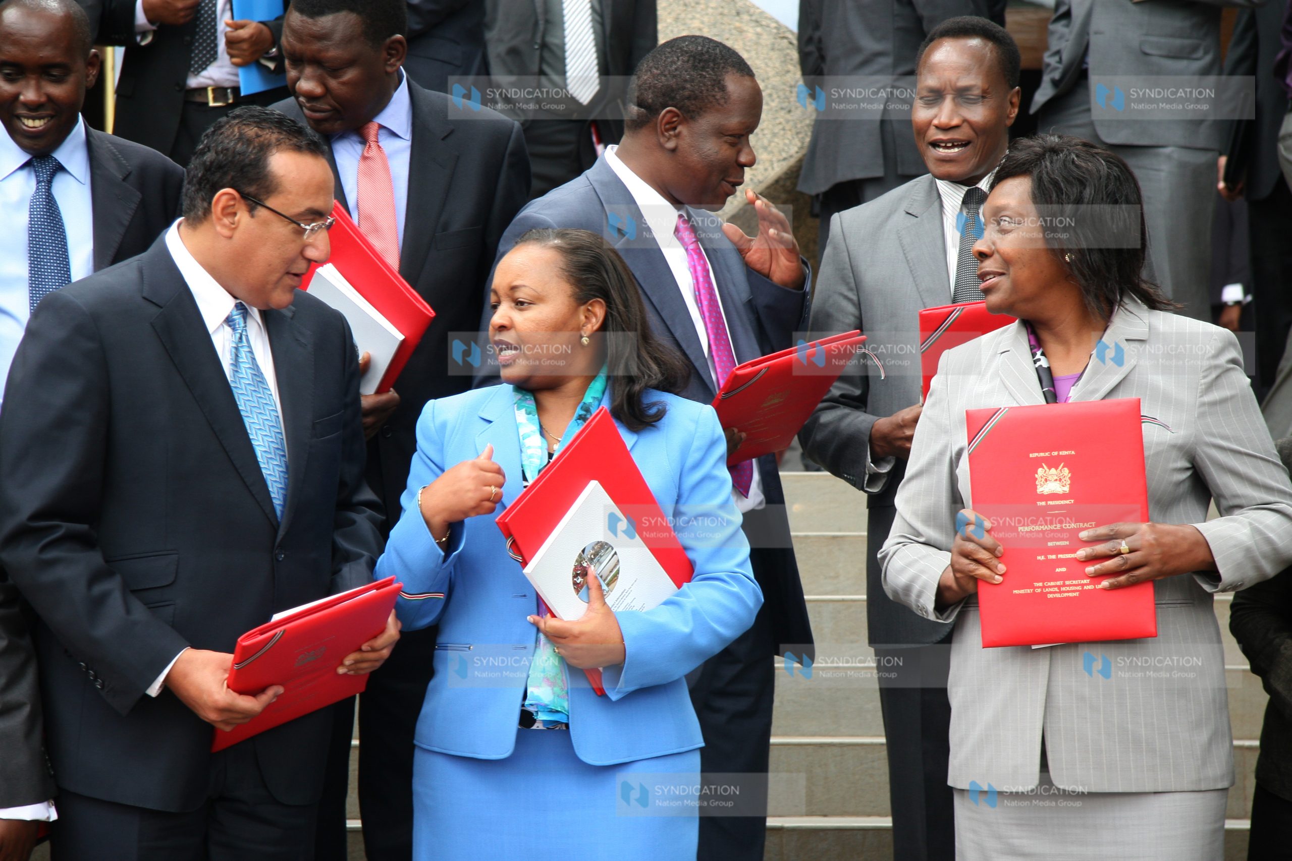 Cabinet secretaries after signing their performance contracts