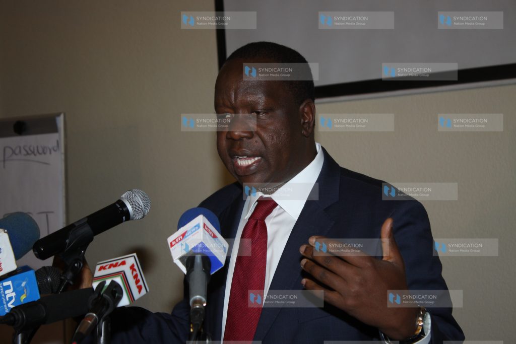 Fred Matiang'i speaks at the breakfast meeting