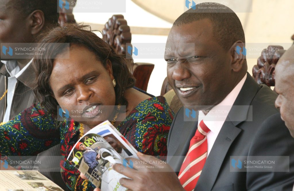 Suspended Higher Education Minister William Ruto and Eldoret South MP Peris Simam