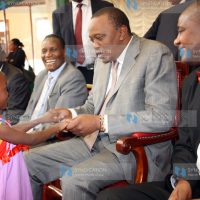 Emily Wanjiru of Gachororo ECD with President Uhuru Kenyatta