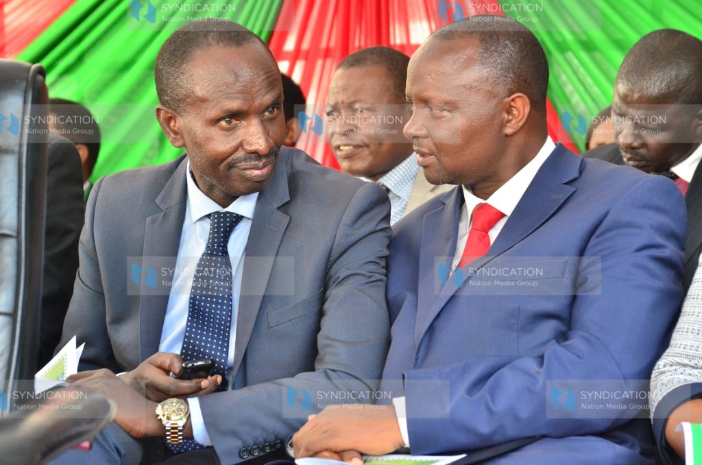 KNUT Secretary General Wilson Sossion with National Chairperson Parents Association Nicholas Maiyo