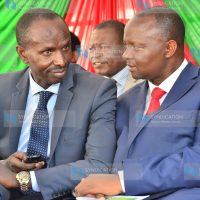 KNUT Secretary General Wilson Sossion with National Chairperson Parents Association Nicholas Maiyo