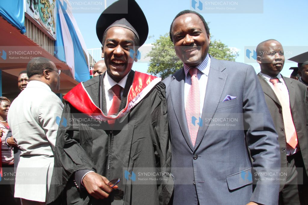Former Vice President Kalonzo Musyoka with his son Klein Kalonzo