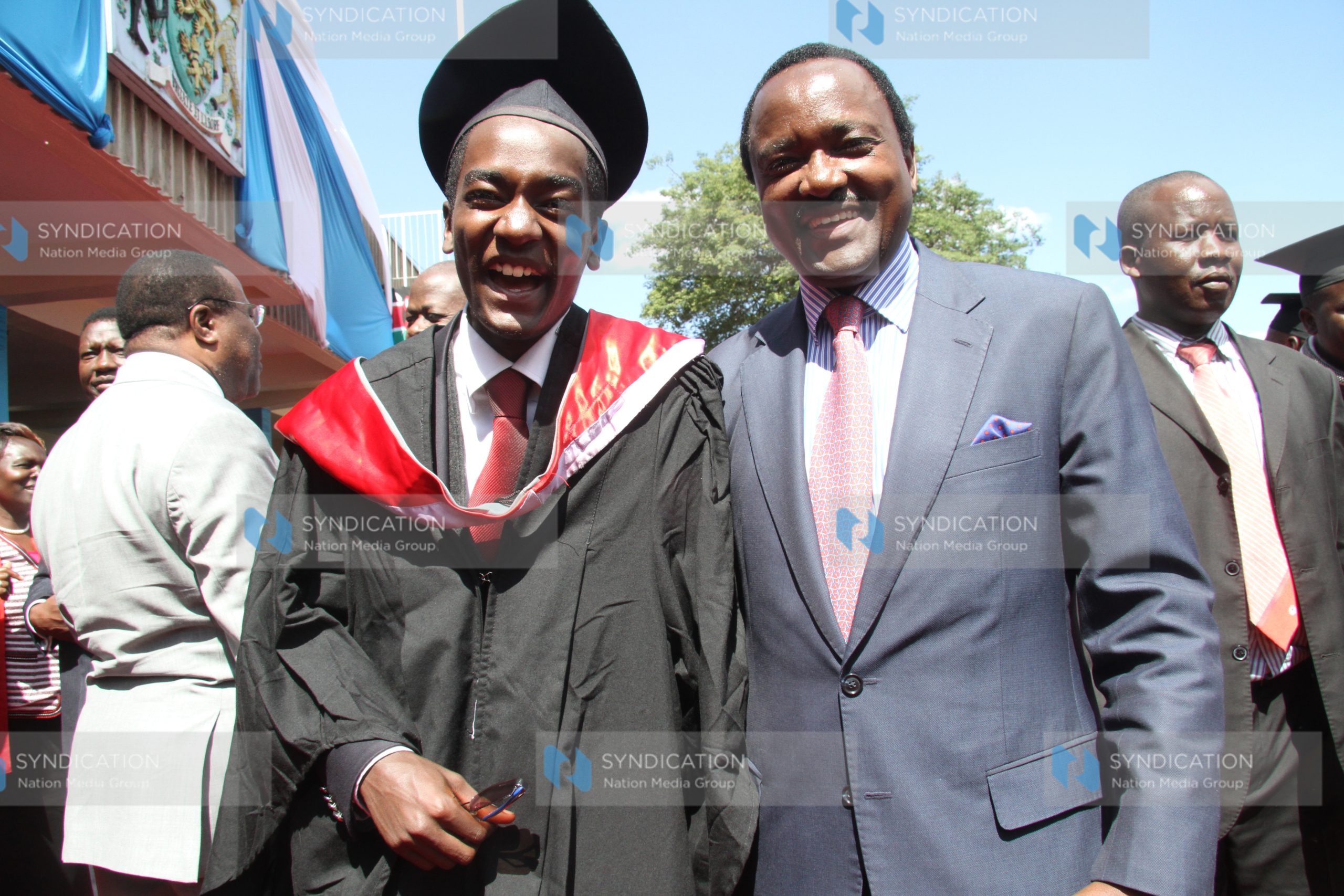 Former Vice President Kalonzo Musyoka with his son Klein Kalonzo