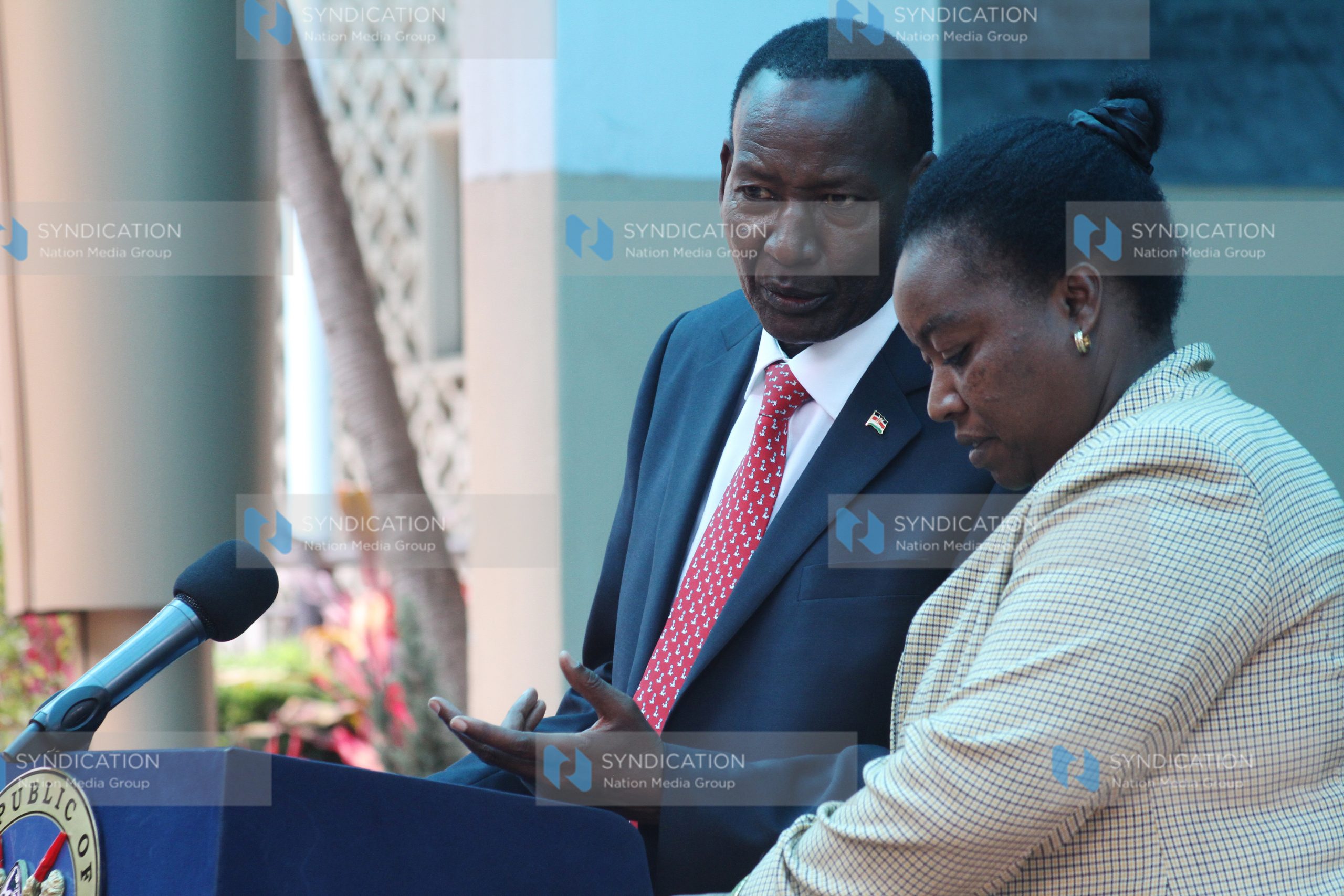 Interior and Co-ordination of National Government cabinet secretary Joseph Ole Nkaissery with his principal secretary Monica Juma