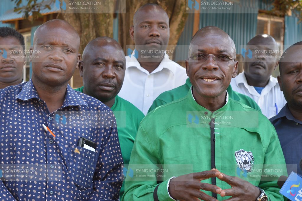 Senator of Kakamega Boni Khalwale addressing the press