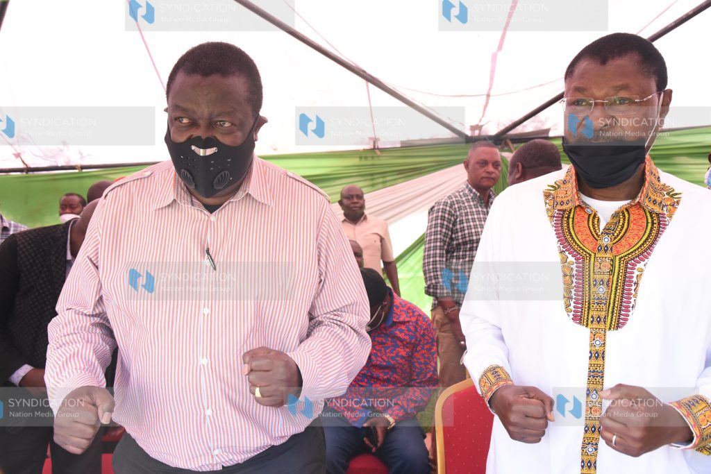 ANC Party Leader Musalia Mudavadi and Ford-Kenya Party Leader Moses Wetangula