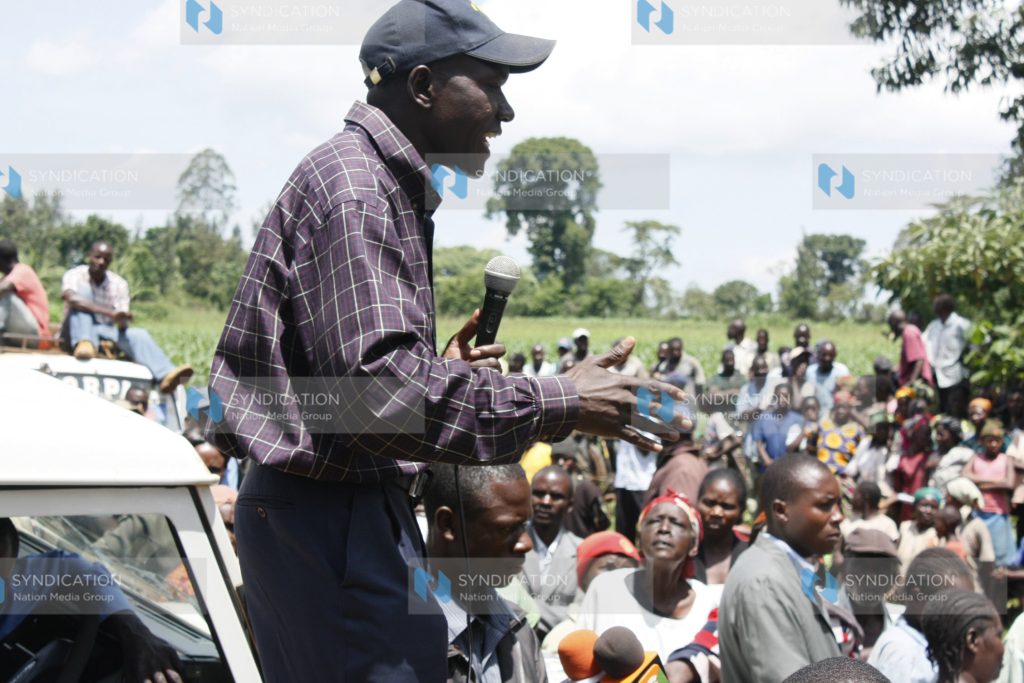 New Ford Kenya MP for Ikolomani Dr. Boni Khalwale addressing people of Ikolomani