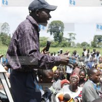 New Ford Kenya MP for Ikolomani Dr. Boni Khalwale addressing people of Ikolomani