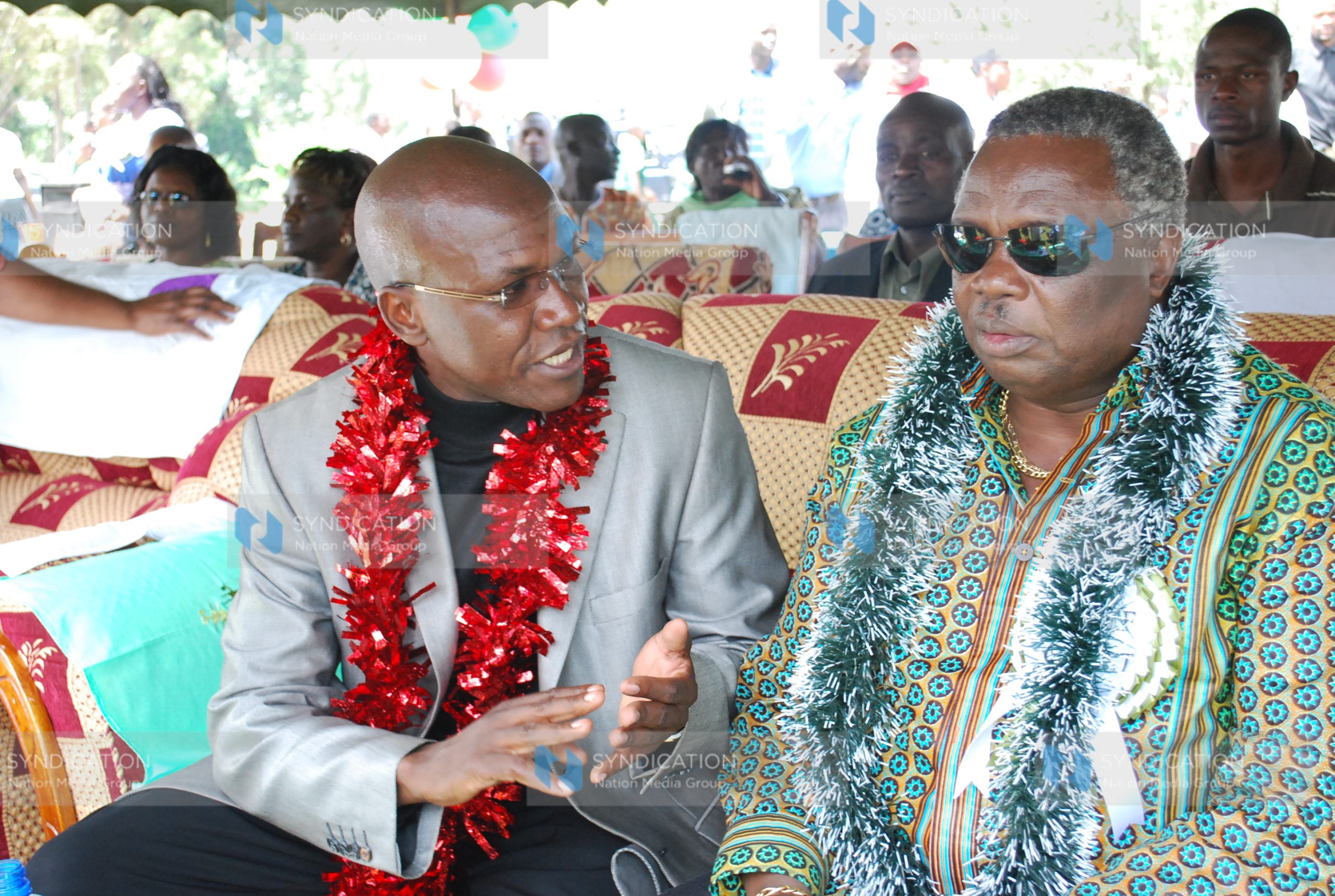COTU secretary General Francis Atwoli listens to Ikolomani MP Boni Khalwale