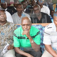 Housing minister Soita Shitanda, Ikolomani MP Dr. Boni Khalwale and ODM chairman of Kakamega county Mr. John Shimaka
