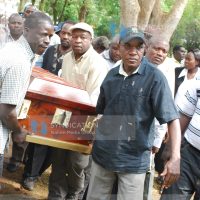 Tearful residents of Western province led by Ikolomani MP Dr. Boni Khalwale received the body of veteran politician