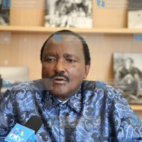 Wiper leader Kalonzo Musyoka address media after signing a condolences book