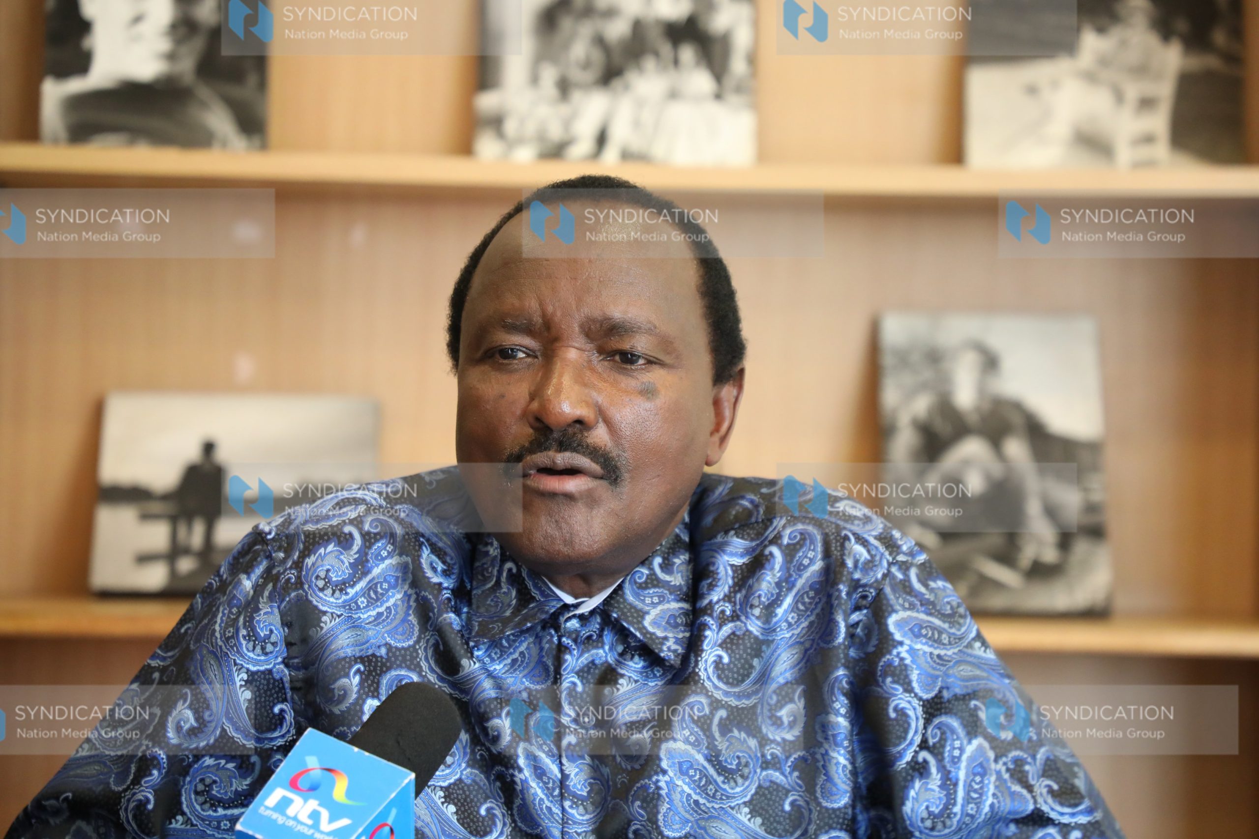 Wiper leader Kalonzo Musyoka address media after signing a condolences book