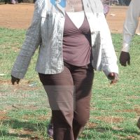 Ms. Martha Karua arrive at Kianyaga stadium in Gichugu