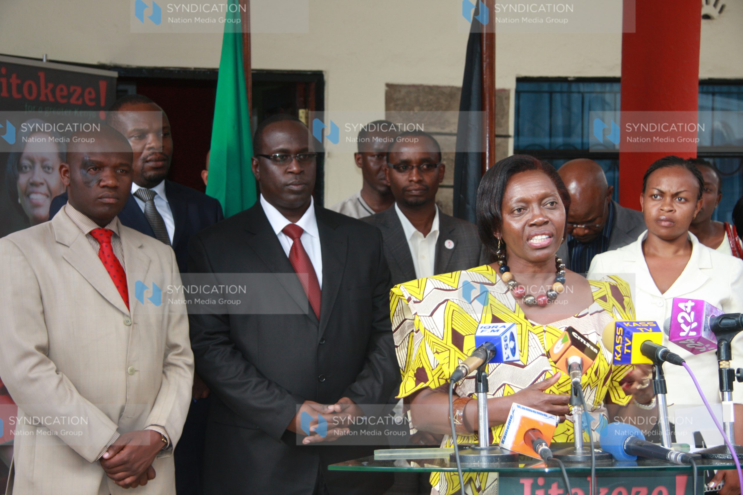 Presidential Aspirant Martha Karua addressing press