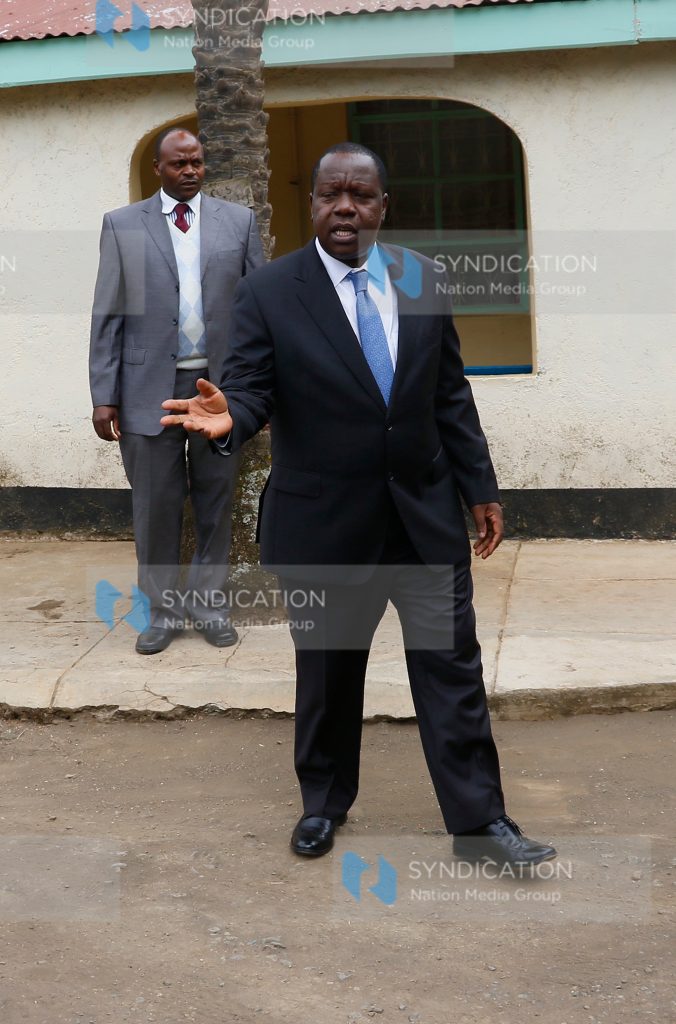 Fred Matiang'i during an impromptu visit at Njoro Boys High School