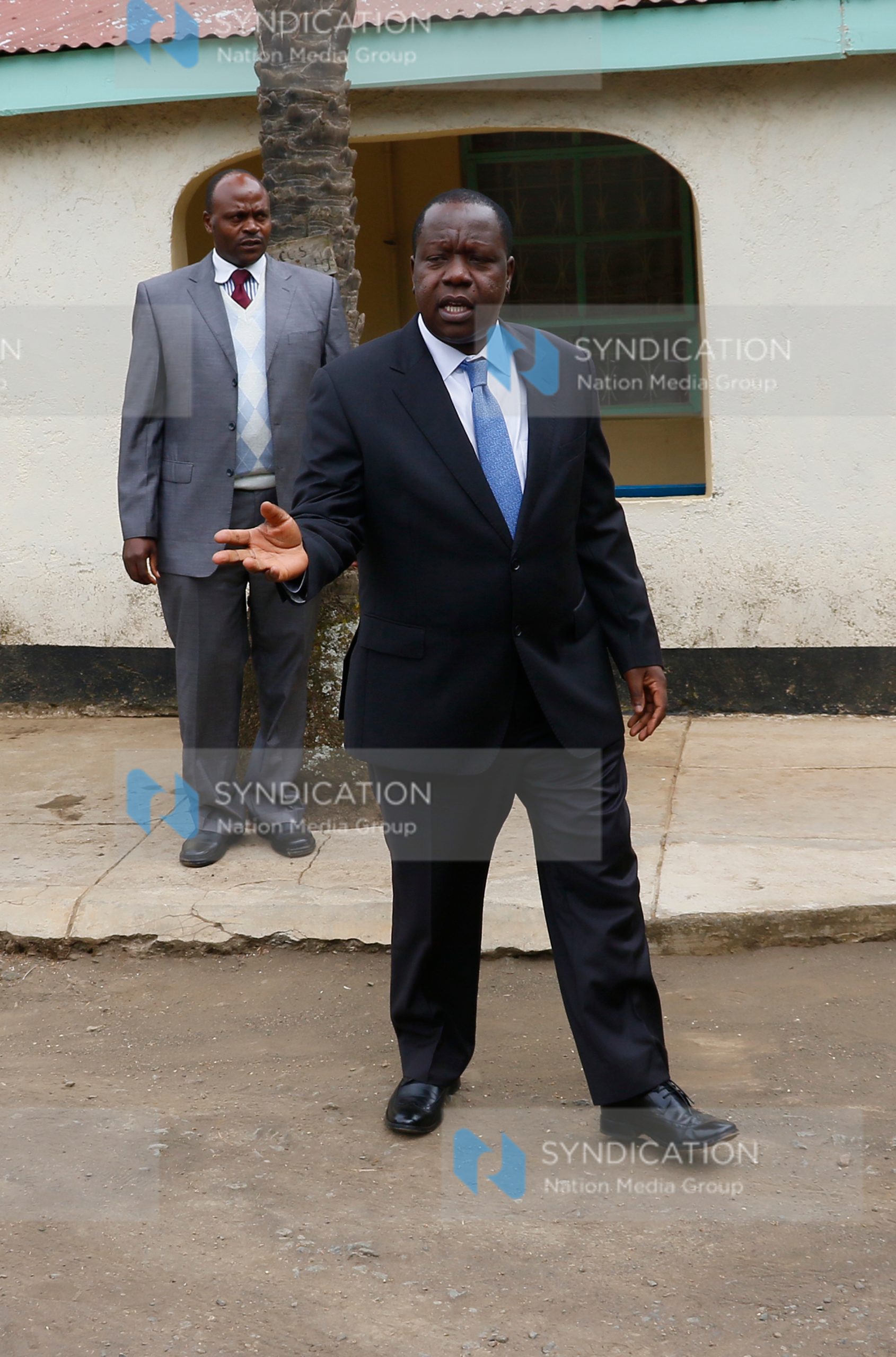 Fred Matiang’i during an impromptu visit at Njoro Boys High School