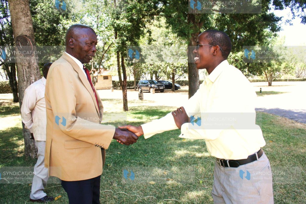 Daniel arap Moi congratulates Kabarak High School’s top national KCSE student