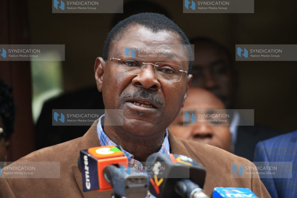 Moses Wetangula addresses the media