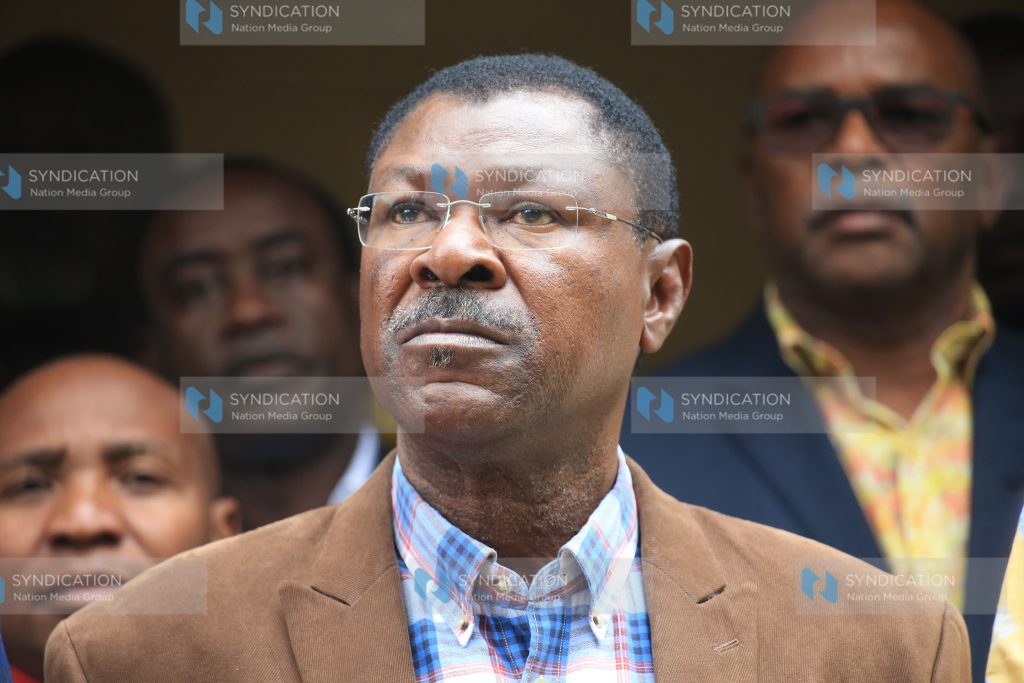 Moses Wetangula during a press conference