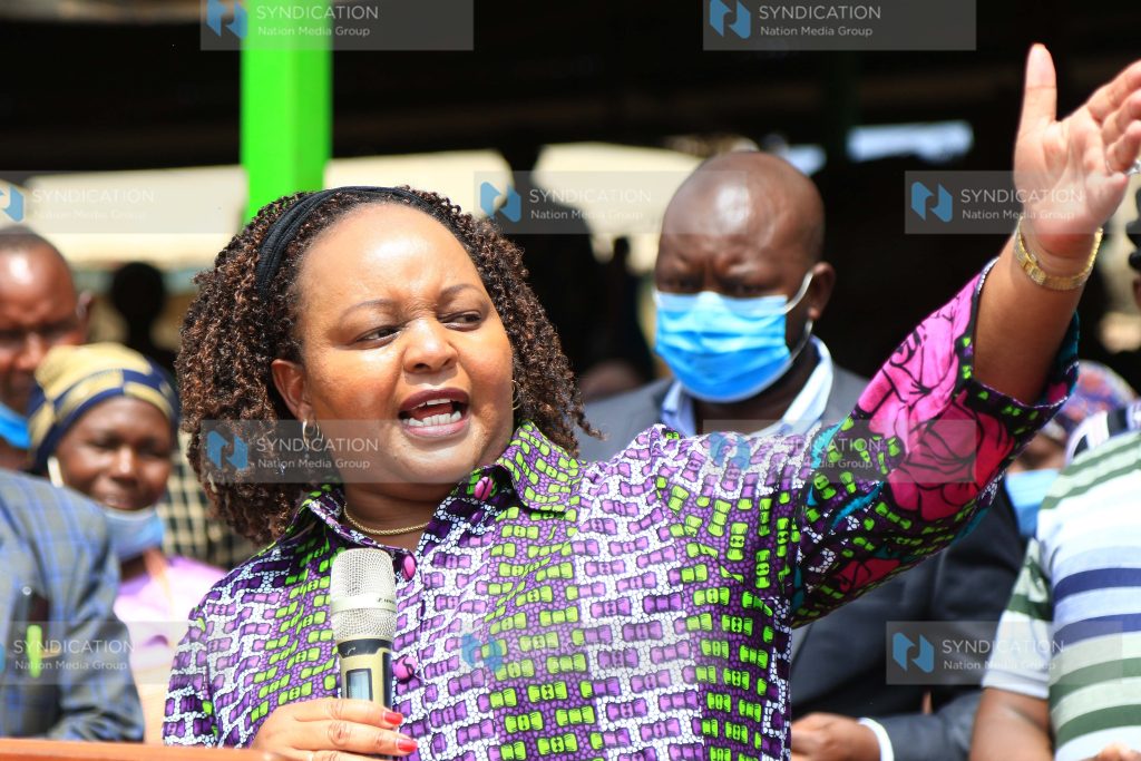 Kirinyaga Governor Anne Waiguru addresses traders