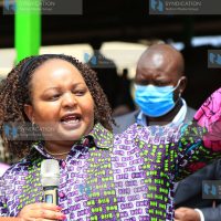 Kirinyaga Governor Anne Waiguru addresses traders