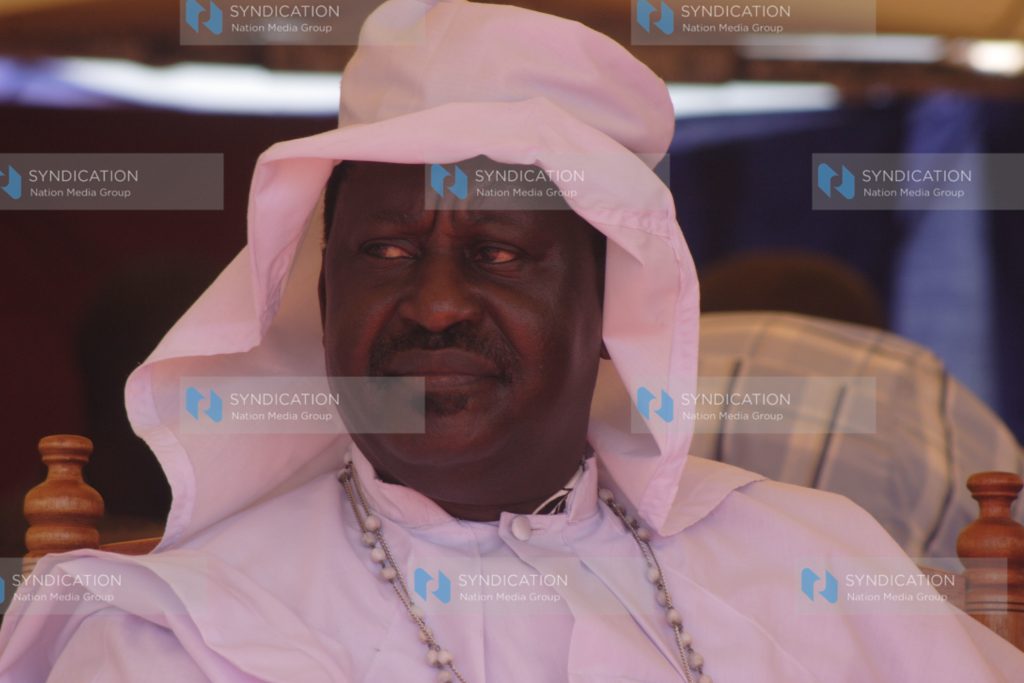 Prime Minister Raila Odinga, dressed as a Legio Maria faithful