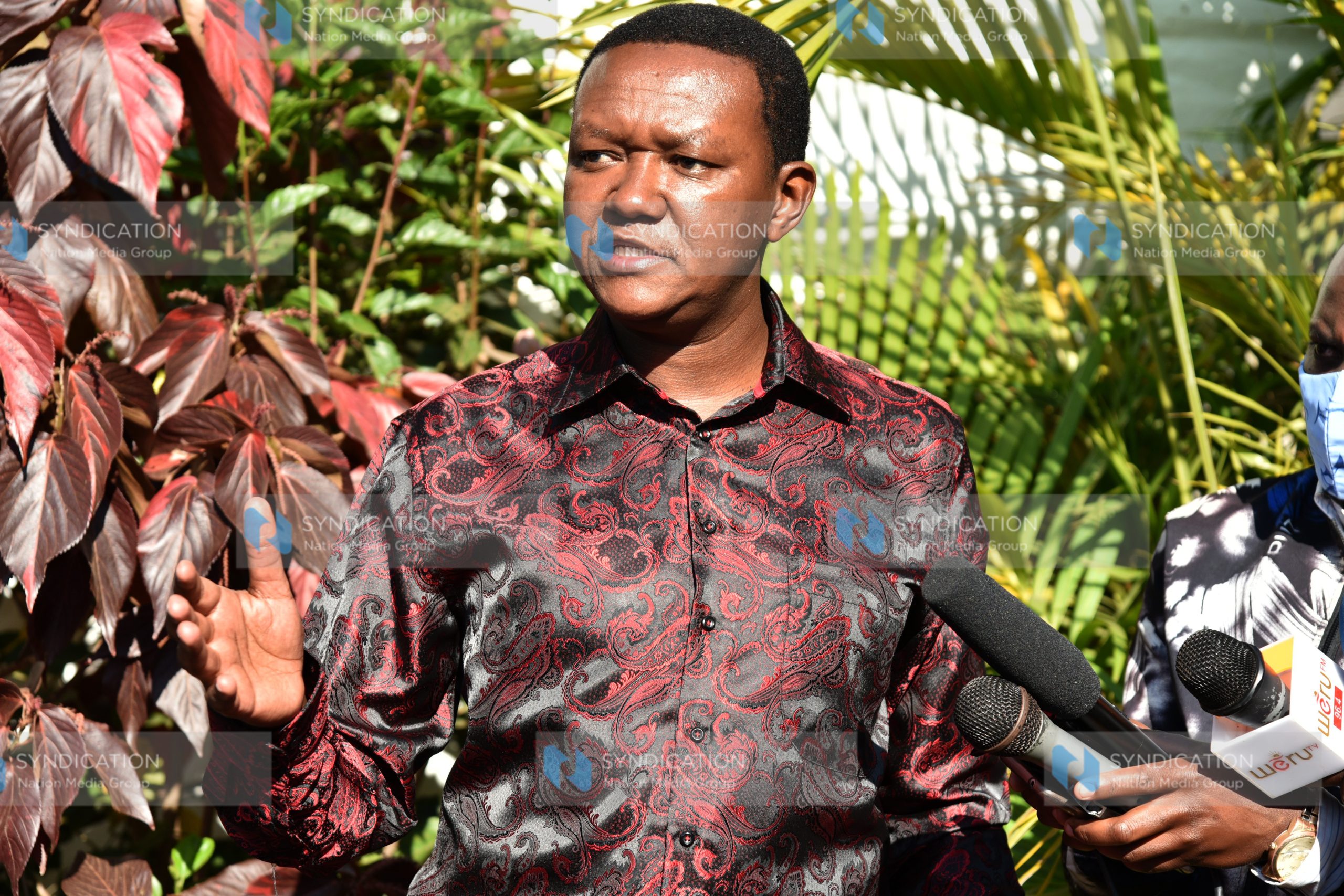 Machakos Governor Alfred Mutua addresses the press