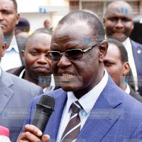Meru governor Kiraitu Murungi addresses health workers