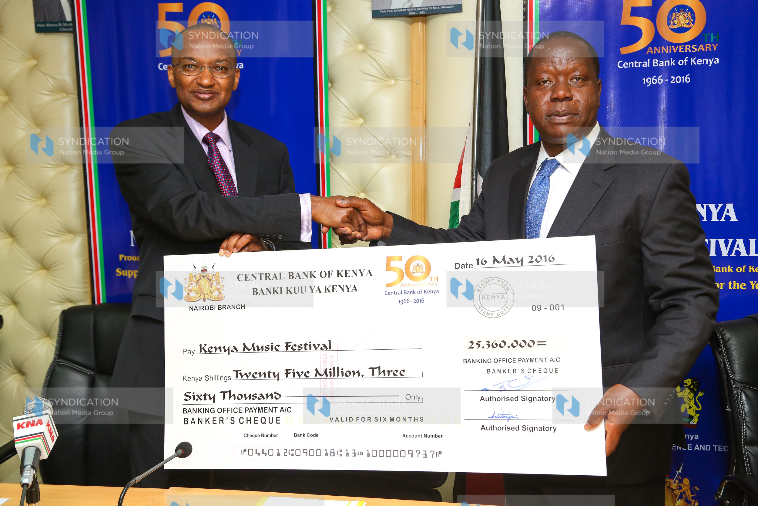 Governor Central Bank of Kenya, Dr Patrick Njoroge with Education Cabinet Secretary Dr Fred Matiang’i