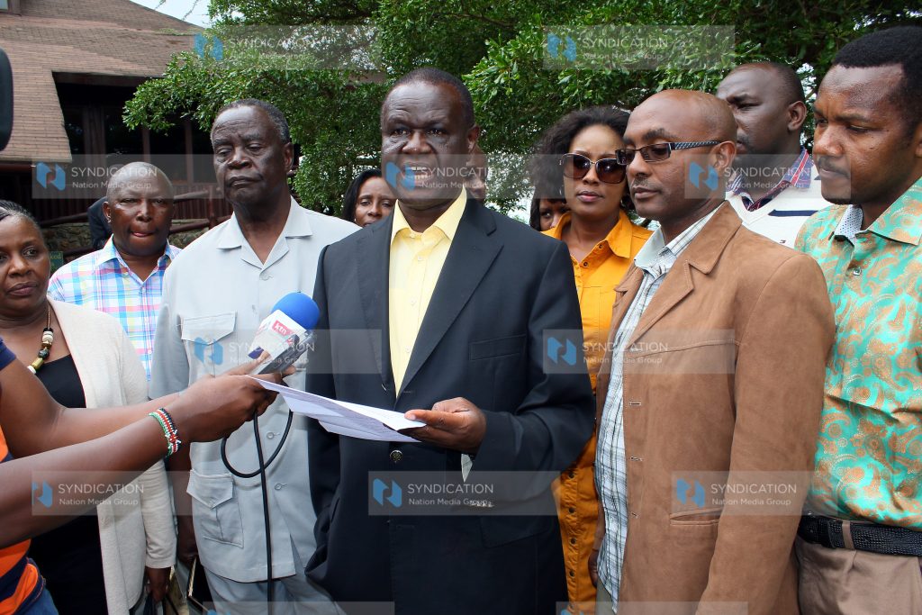 The Alliance Party of Kenya leader Kiraitu Murungi with political parties' leaders