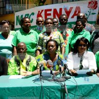 Narc Kenya party leader Martha Karua with Nakuru County party leaders and National Executive Committee members