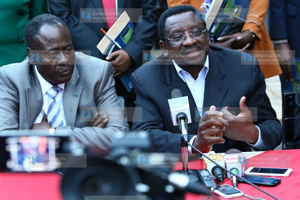 James Orengo, addresses journalists at Outspan hotel
