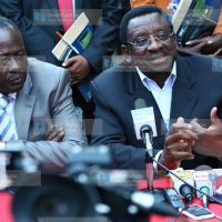 James Orengo, addresses journalists at Outspan hotel