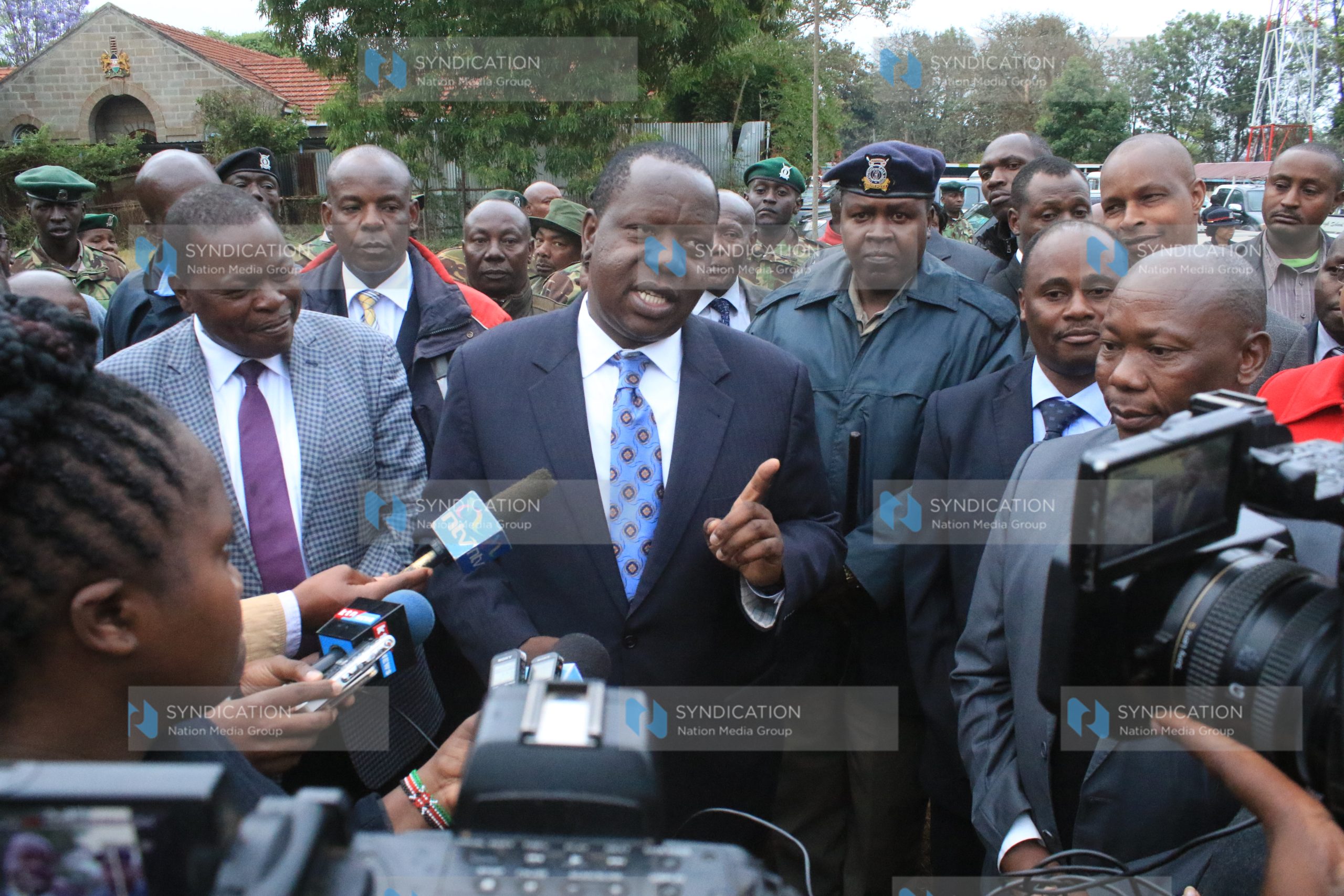 Education CS Fred Matiang’i addresses journalists