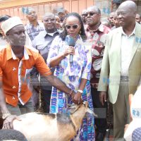 Former Deputy President Rigathi Gachagua receives gifts from PLP party leader Martha Karua