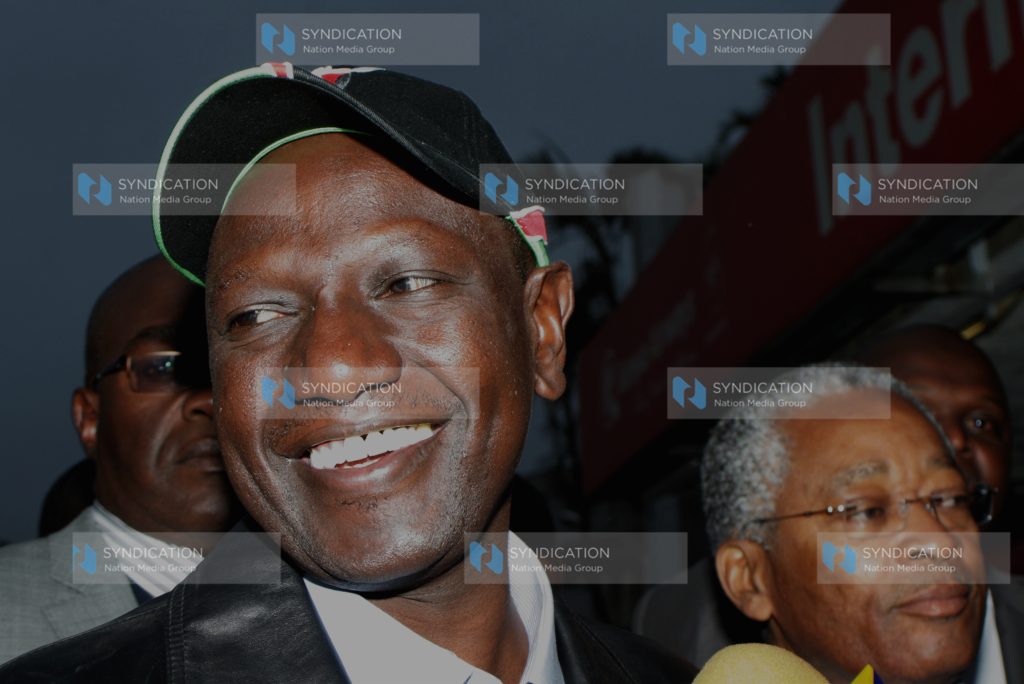 Eldoret North MP William Ruto flanked by the trade minister Chirau Ali Makwere