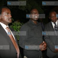 William Ruto flanked by the Vice President Kalonzo Musyoka and Uhuru Kenyatta