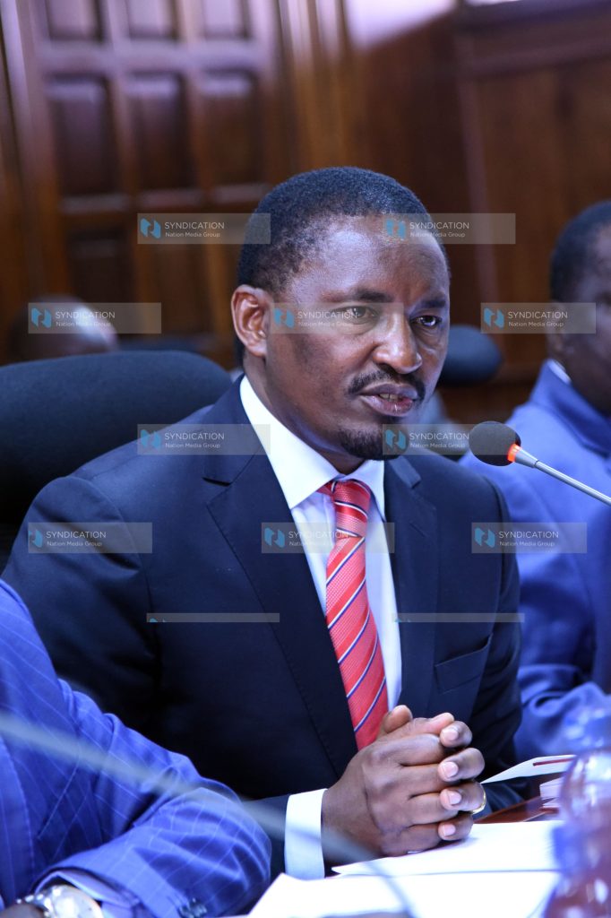 Mwangi Kiunjuri appears before the Senate Committee on Agriculture, Livestock, and Fisheries