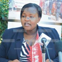 Faith Kasiva addresses the press