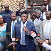 Media address on privatization bill at Parliament Buildings