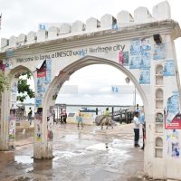 Campaign posters greet residents entering Lamu Island