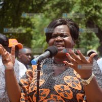 Homabay Governor Gladys Wanga addresses party members