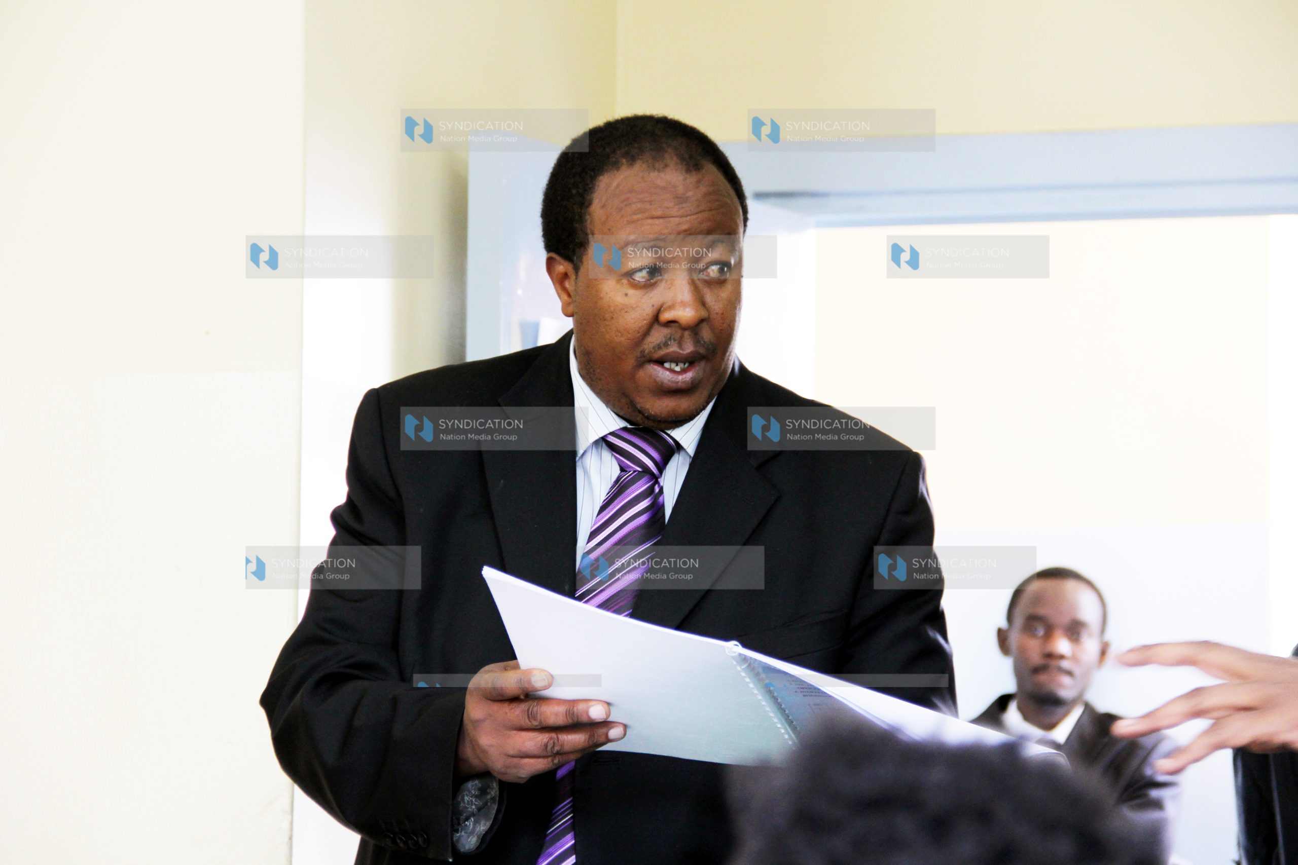 Njoro MP Joseph Kiuna testifying in a Nakuru High Court