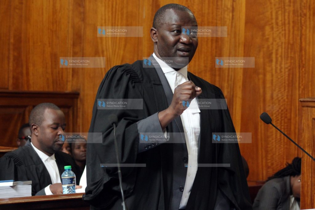 Prof Tom Ojienda, appearing for Homa Bay Governor Cyprian Awiti