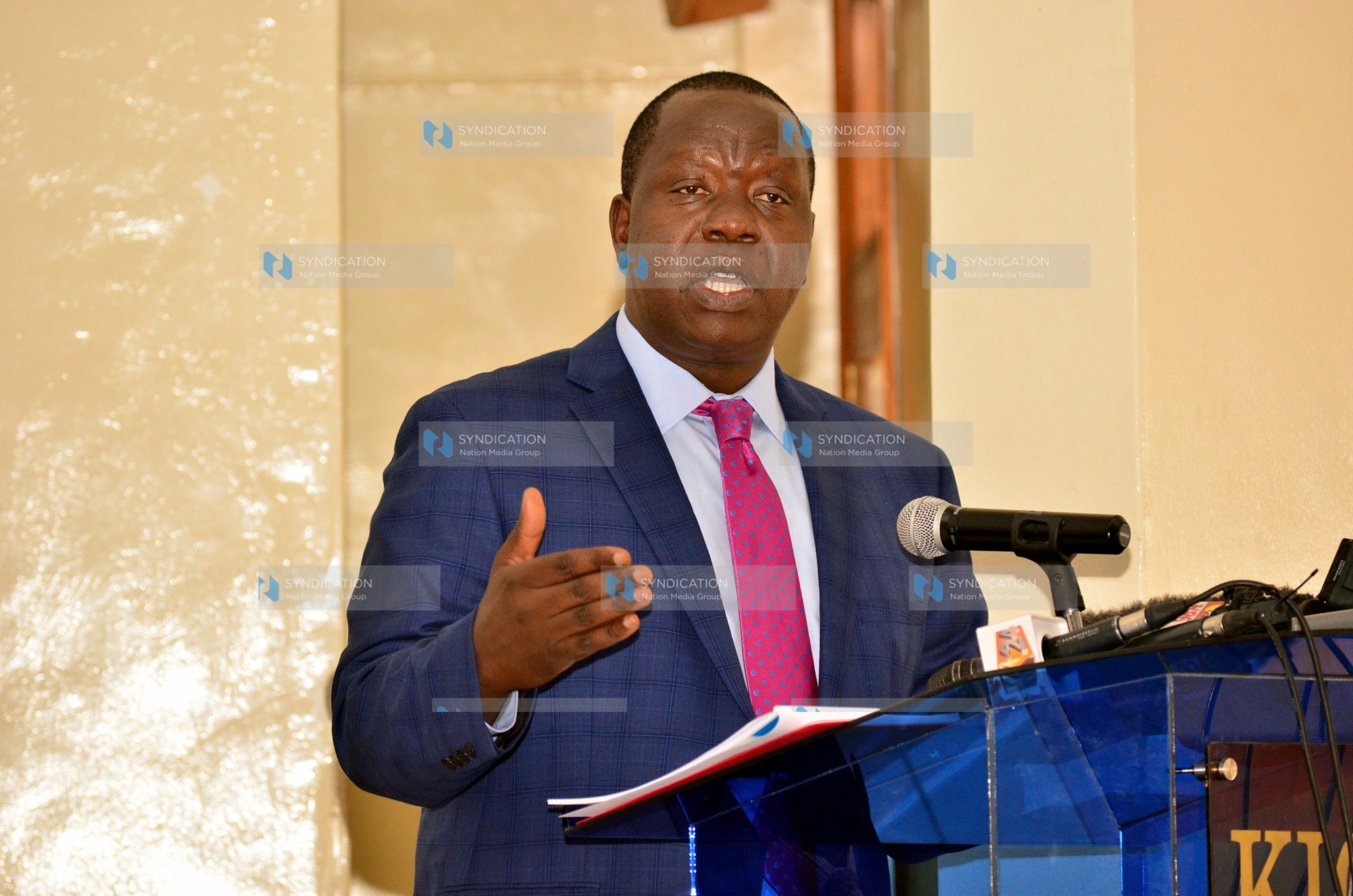 Fred Matiang’i addressing a gathering of educational stakeholders